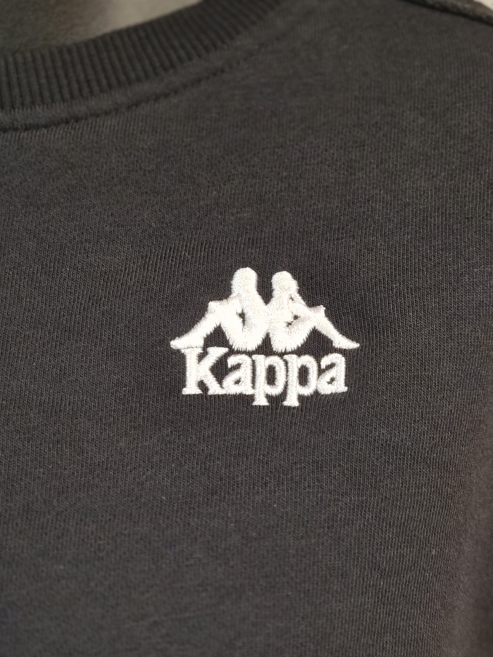 Kappa 222 Banda Logo Taping Cropped Sweatshirt -‎ Black/White Small - Picture 2 of 10